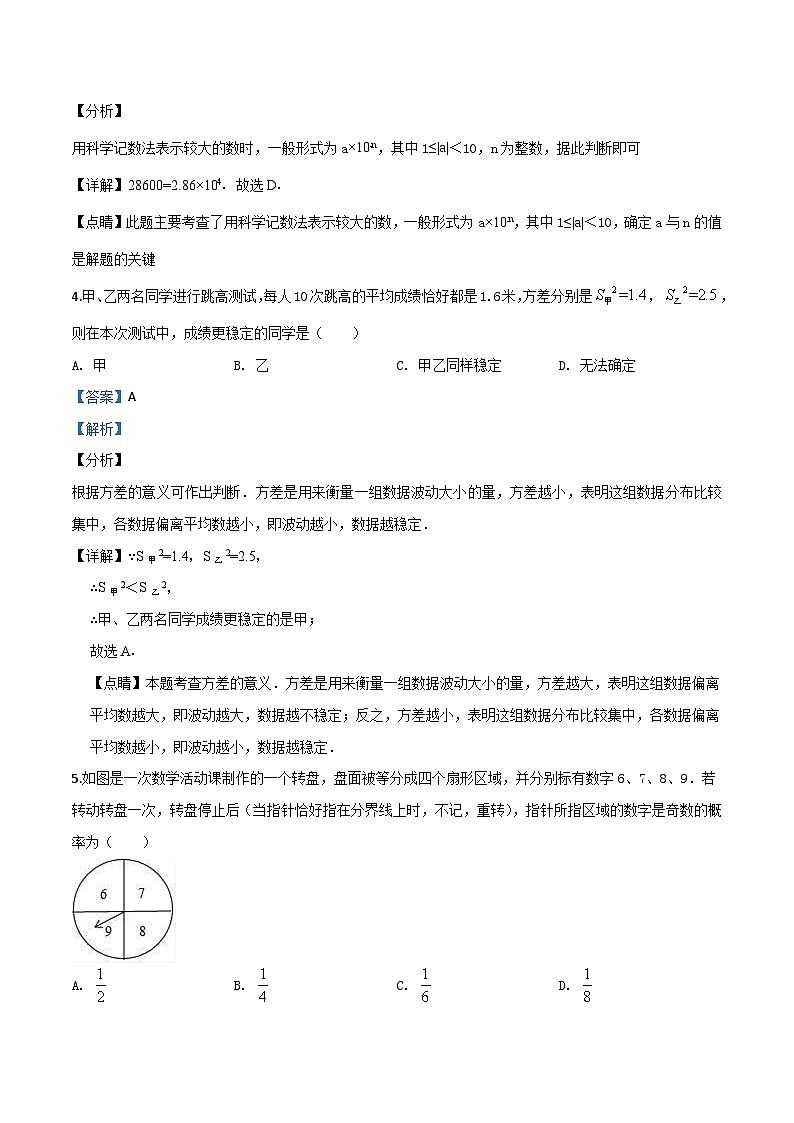 辽宁省鞍山市铁西区2018届九年级中考二模数学试题（解析版）02