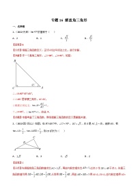 2022年中考数学真题分项汇编专题16 解直角三角形（含解析）