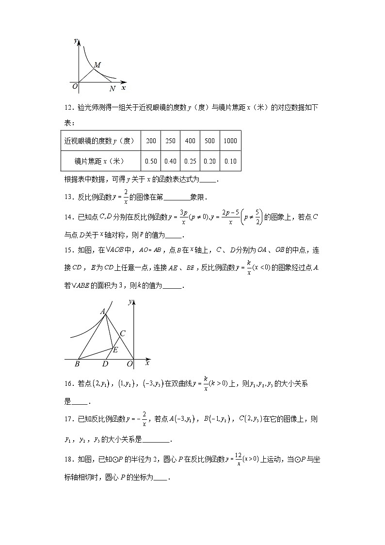 26.1反比例函数基础练习-人教版数学九年级下册第3页