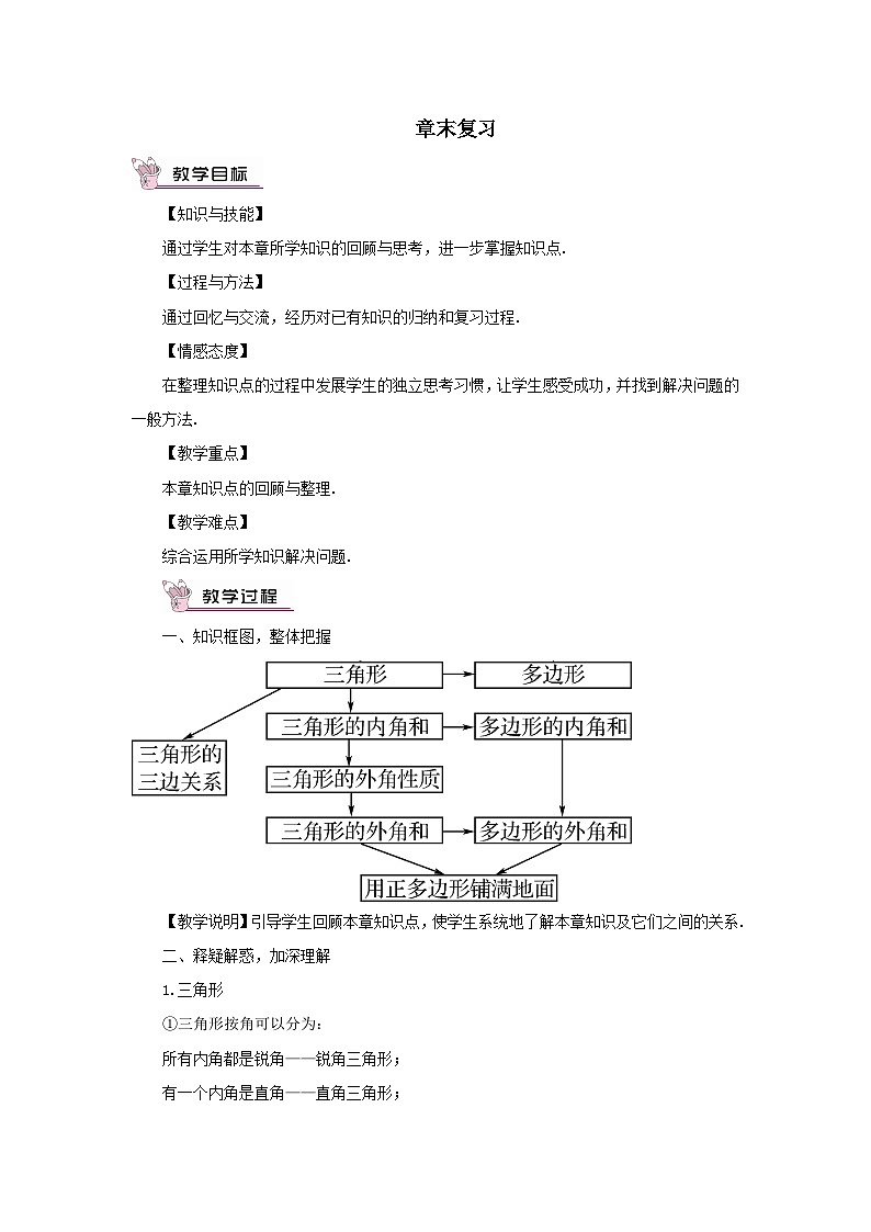 第9章多边形章末复习教案（华东师大版七下）第1页