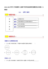 人教版八年级上册12.1 全等三角形复习练习题