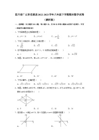 四川省广元市苍溪县2022-2023学年八年级下学期期末考试数学试卷