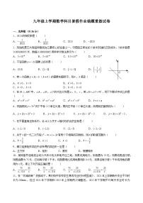 湖南省长沙市长郡梅溪湖中学2023-2024上学期入学考试九年级数学试卷（含答案）