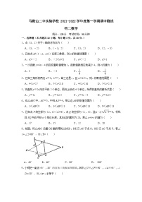 安徽省马鞍山市二中实验学校2021-2022学年八年级上学期期中考试数学【试卷+答案】