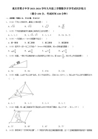 重庆市育才中学2023-2024学年九年级上学期数学开学考试同步练习（含答案）