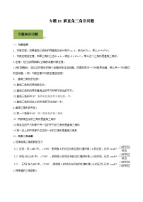 中考数学一轮复习考点练习专题18 解直角三角形问题（含解析）