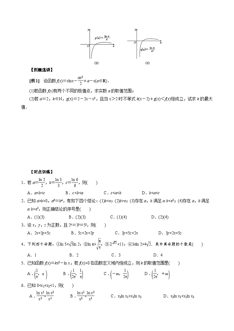 中考数学二轮精品专题复习 专题16 导数中有关x与ex，lnx的组合函数问题(原卷版)第2页