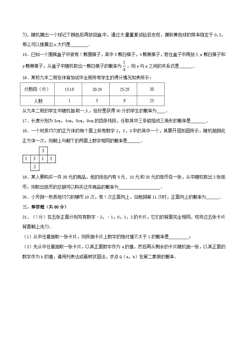 第25章 概率初步（B卷）第3页