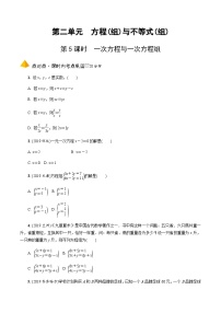 中考数学一轮复习考点过关练习第5课时《一次方程与一次方程组》（含解析）