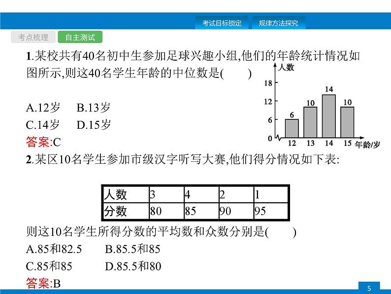 中考数学一轮复习考点练习课件第29课时　数据的分析 (含解析)第5页