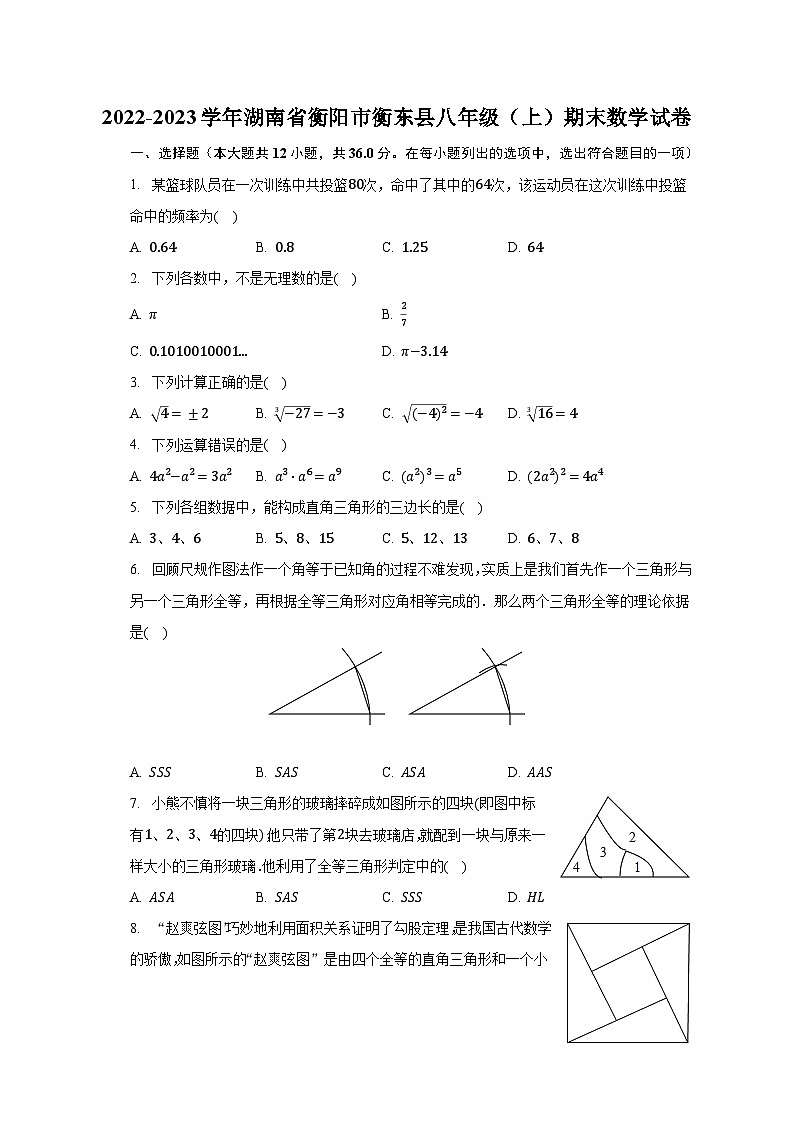 2022-2023学年湖南省衡阳市衡东县八年级（上）期末数学试卷（含解析）01