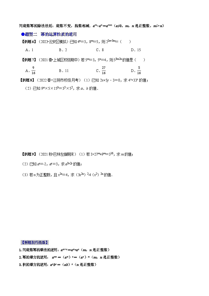 必考点11 整式的乘法-【题型·技巧培优系列】2022-2023学年八年级数学上册精选专题（人教版）02
