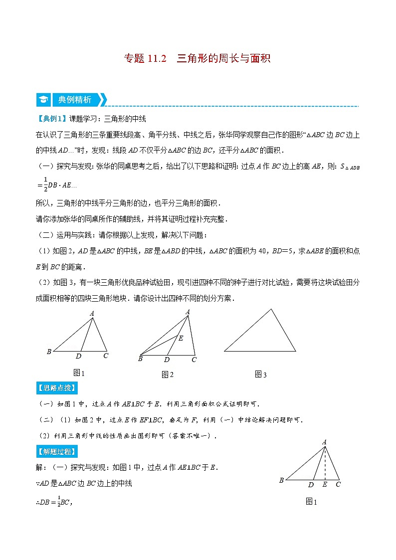 专题11.2 三角形的周长与面积（压轴题专项讲练）-2022-2023学年八年级数学上册从重点到压轴（人教版）01