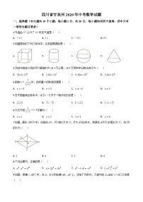 2020年中考真题精品解析 数学（四川甘孜卷）精编word版