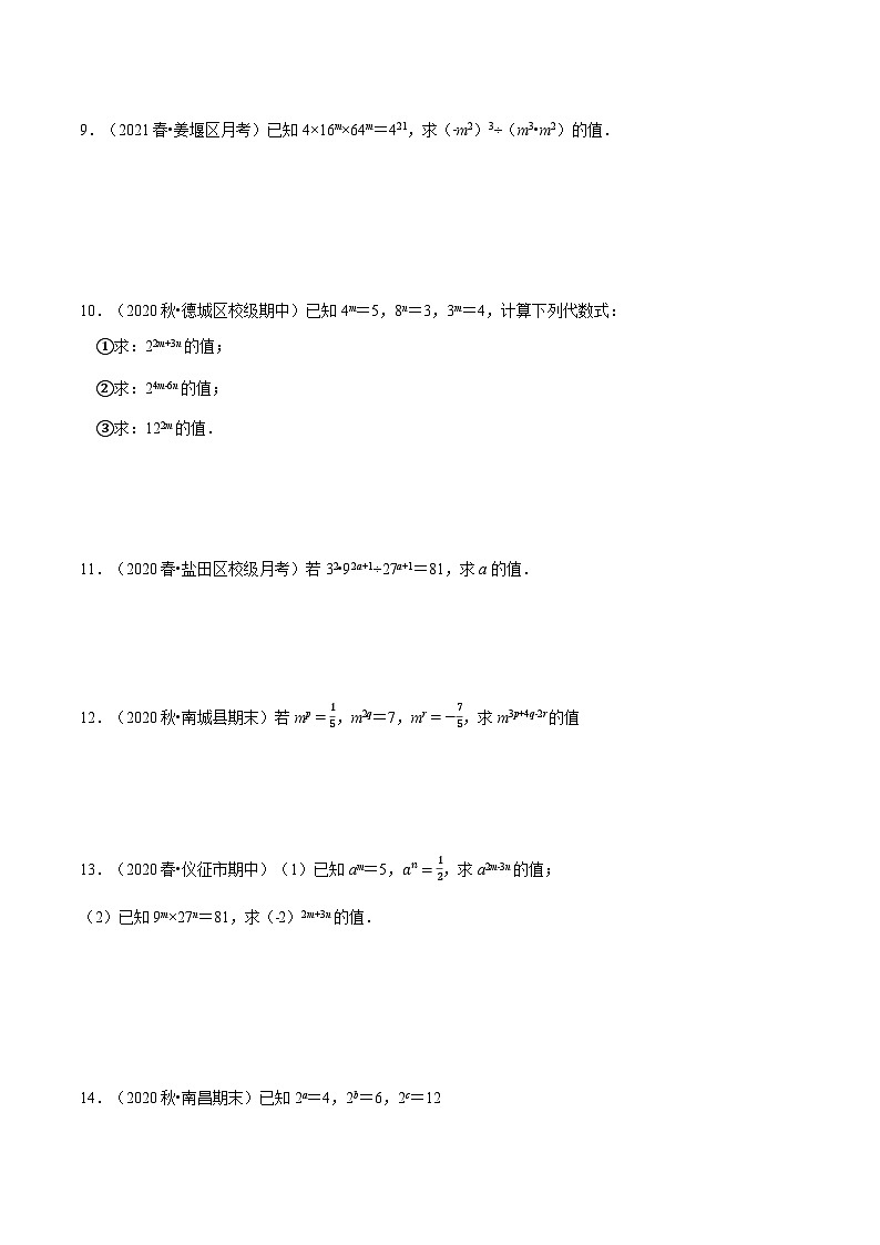专题14.1 幂的运算（重点题专项讲练）-2022-2023学年八年级数学上册从重点到压轴（人教版）03