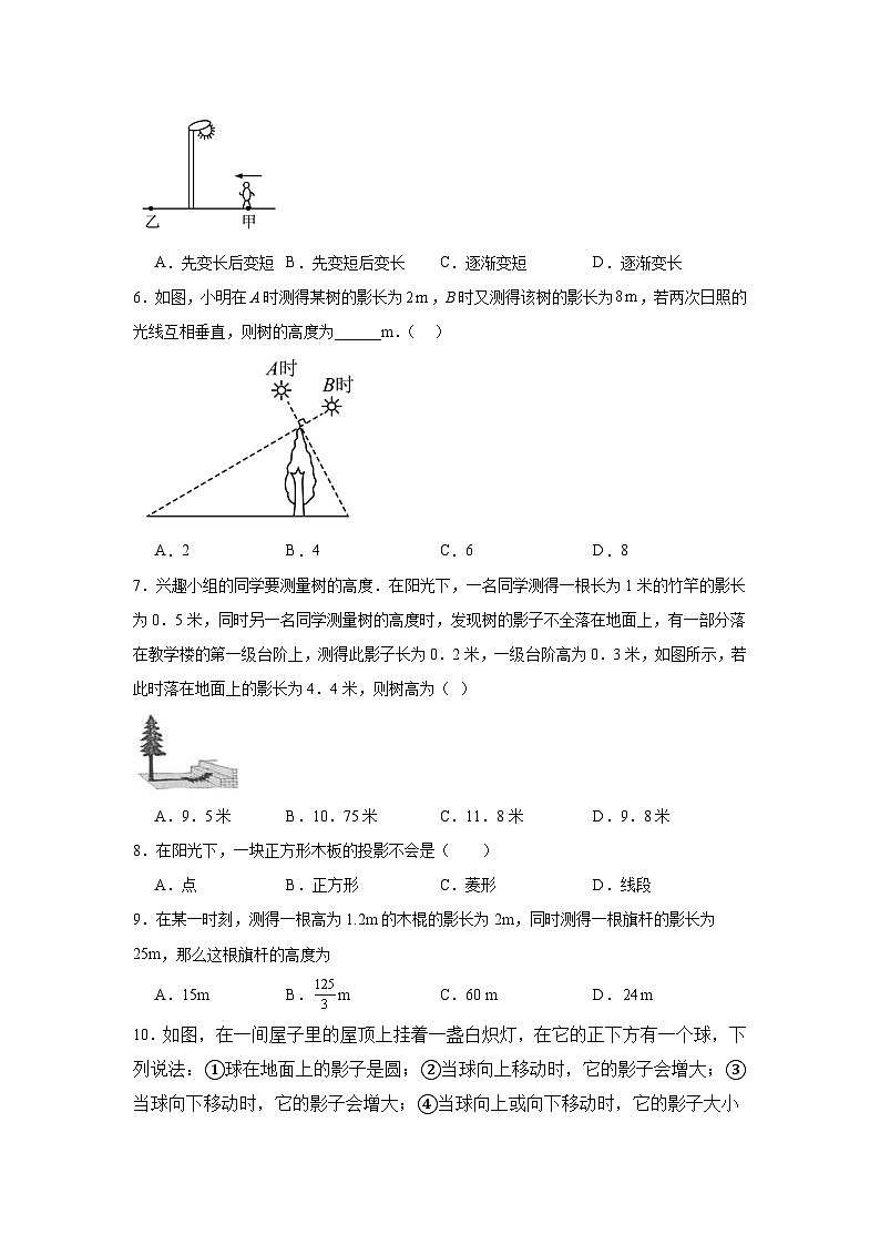 32.1投影基础练习-冀教版数学九年级下册02