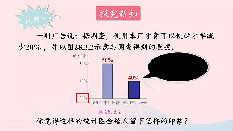 第28章样本与总体28.3借助调查做决策2容易误导读者的统计图课件（华东师大版九下）第3页