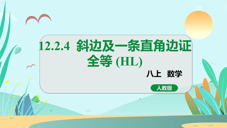 12.2.4  斜边及一条直角边证全等 (HL) 人教八年级上册教学课件01