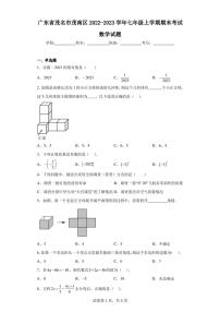 广东省茂名市茂南区2022-2023学年七年级上学期期末考试数学试题