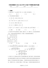 河南省鹤壁市2022-2023学年七年级下学期期末数学试题