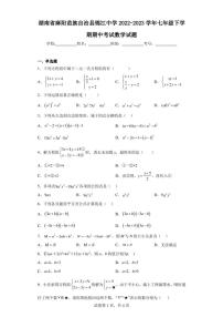 湖南省麻阳苗族自治县锦江中学2022-2023学年七年级下学期期中考试数学试题