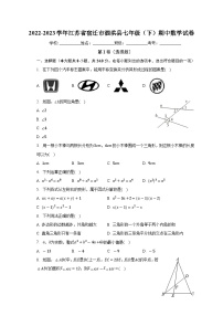 江苏省宿迁市泗洪县2022-2023学年七年级下学期期中数学试卷+