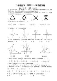 广西南宁市邕宁民族中学2023-2024学年九年级上学期开学考试数学试卷