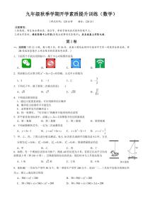 广西壮族自治区+南宁市+青秀区南宁市第二中学2023-2024学年九年级上学期开学考数学试卷