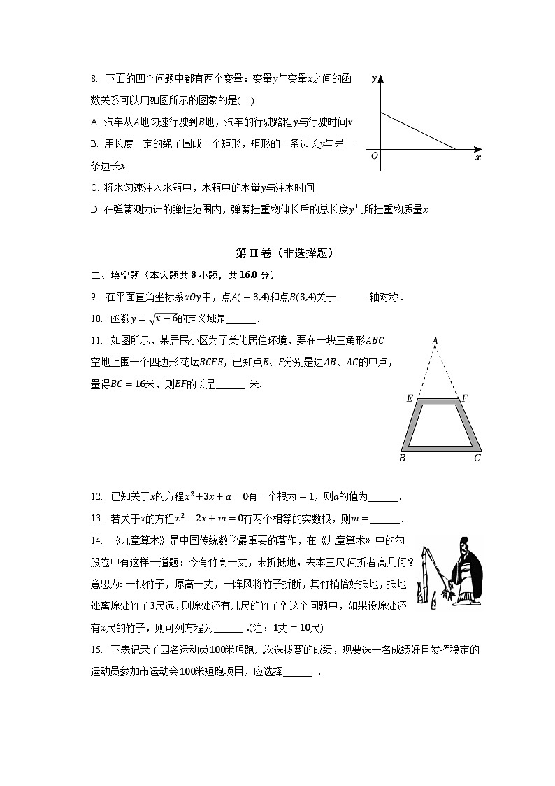 北京市房山区良乡第二中学2023-2024学年上学期九年级开学数学试卷+02