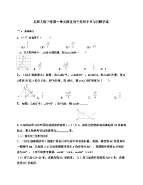 北师大版九年级下册第一章 直角三角形的边角关系4 解直角三角形练习