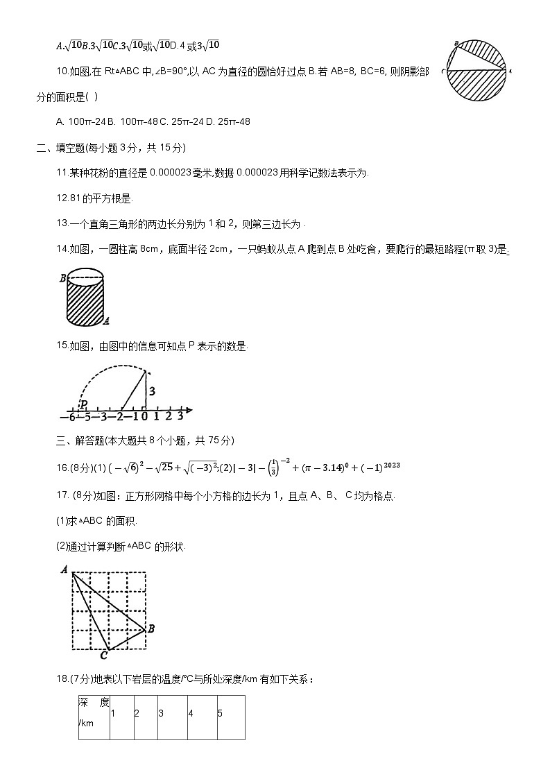河南省郑州市管城外国语2023-2024学年八年级上学期数学入学考试题（含答案）第3页