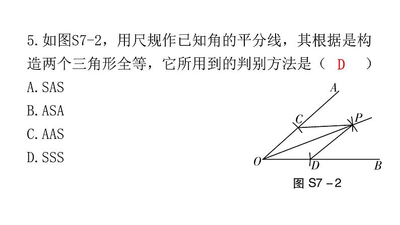 中考数学复习第七章尺规作图及图形变换过关训练课件第5页