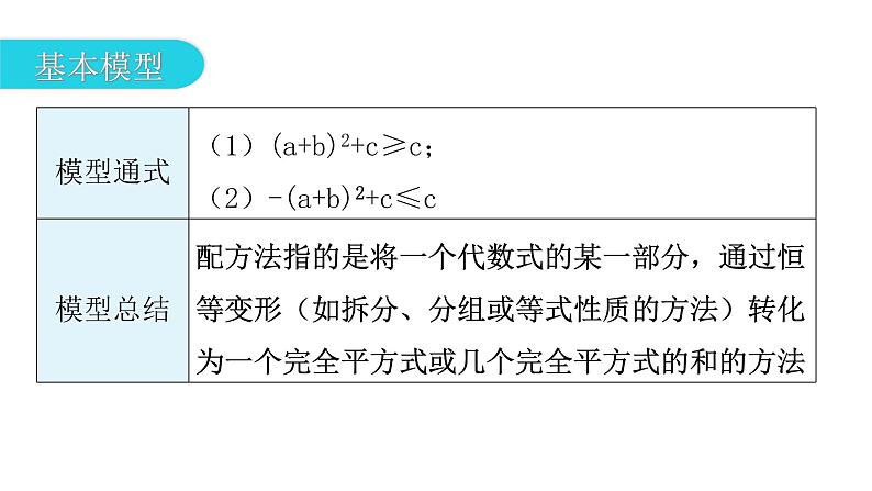 中考数学复习微专题七代数最值问题模型一运用配方法求最值课件03