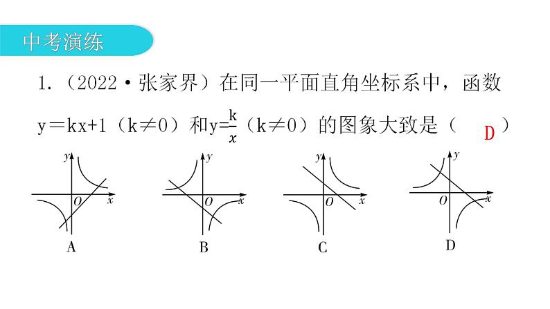 中考数学复习第九章选填题突破第29课时函数的图象与性质课件第5页