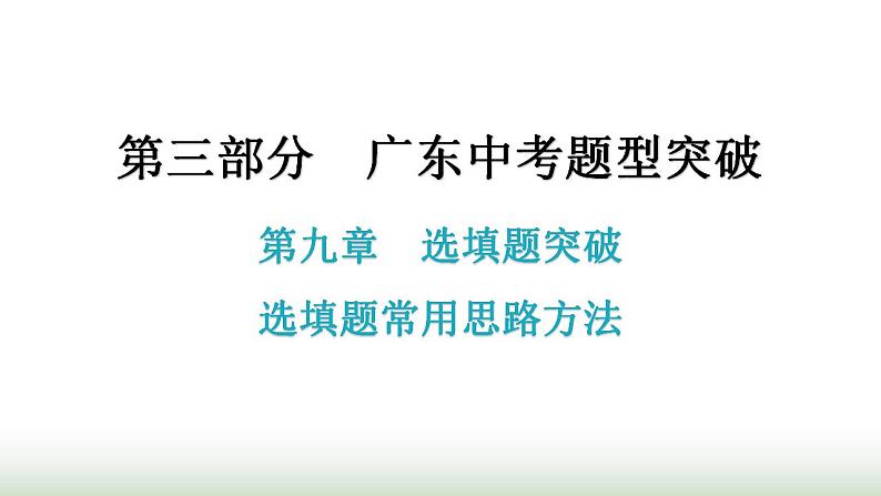 中考数学复习选填题常用思路方法课件01