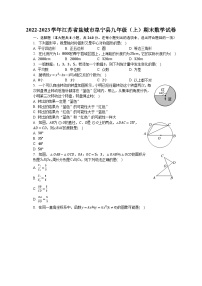 2022-2023学年江苏省盐城市阜宁县九年级（上）期末数学试卷（含解析）