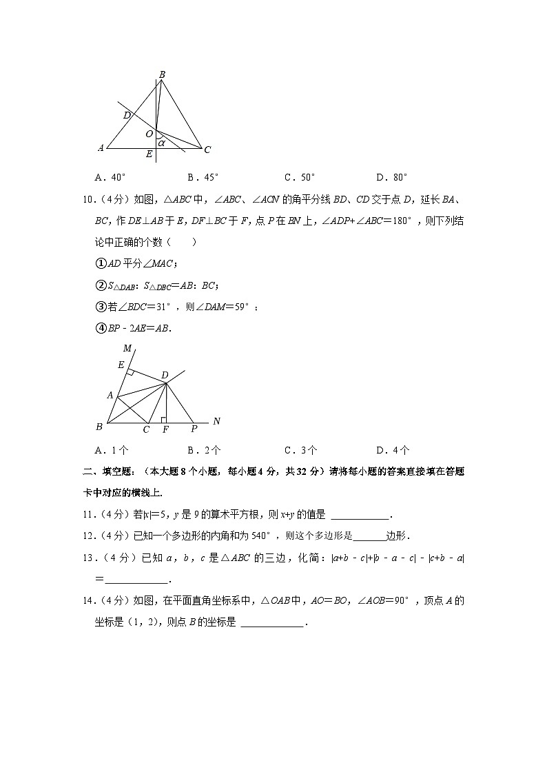 重庆市渝中区求精中学2023-2024学年八年级上学期开学数学试卷第3页