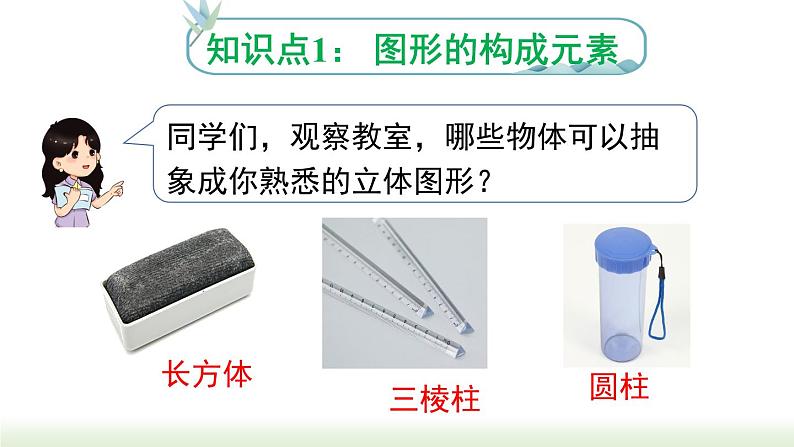 人教版七年级数学上册课件 4.1.2 点、线、面、体03