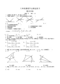 湖南省长沙市湘郡培粹实验中学2023-2024学年八年级上学期入学考试数学试题+