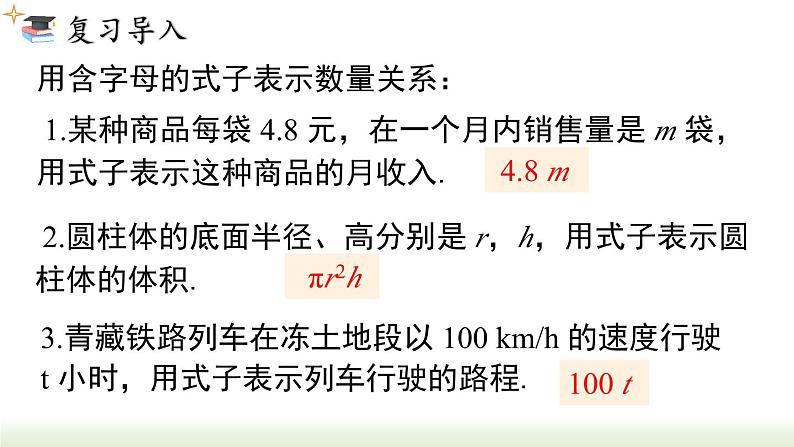 人教版七年级数学上册课件 2.1.2 单项式第2页