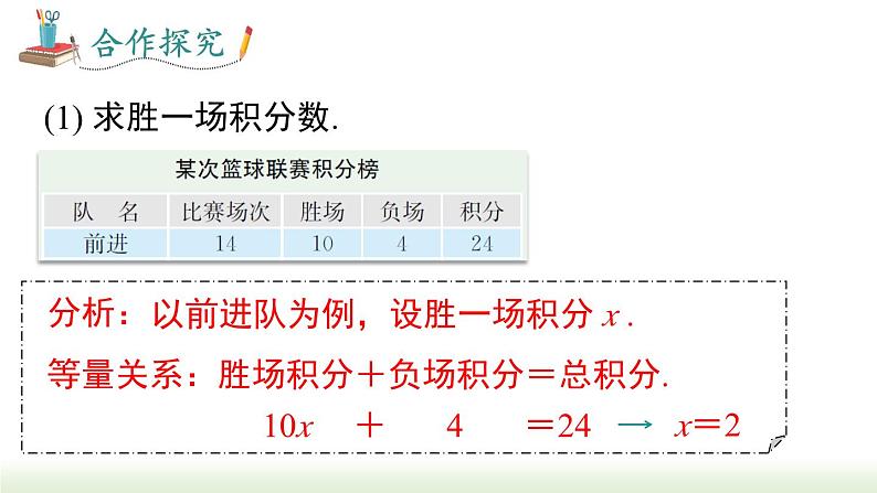 人教版七年级数学上册课件 3.4 第3课时 球赛积分表问题第4页