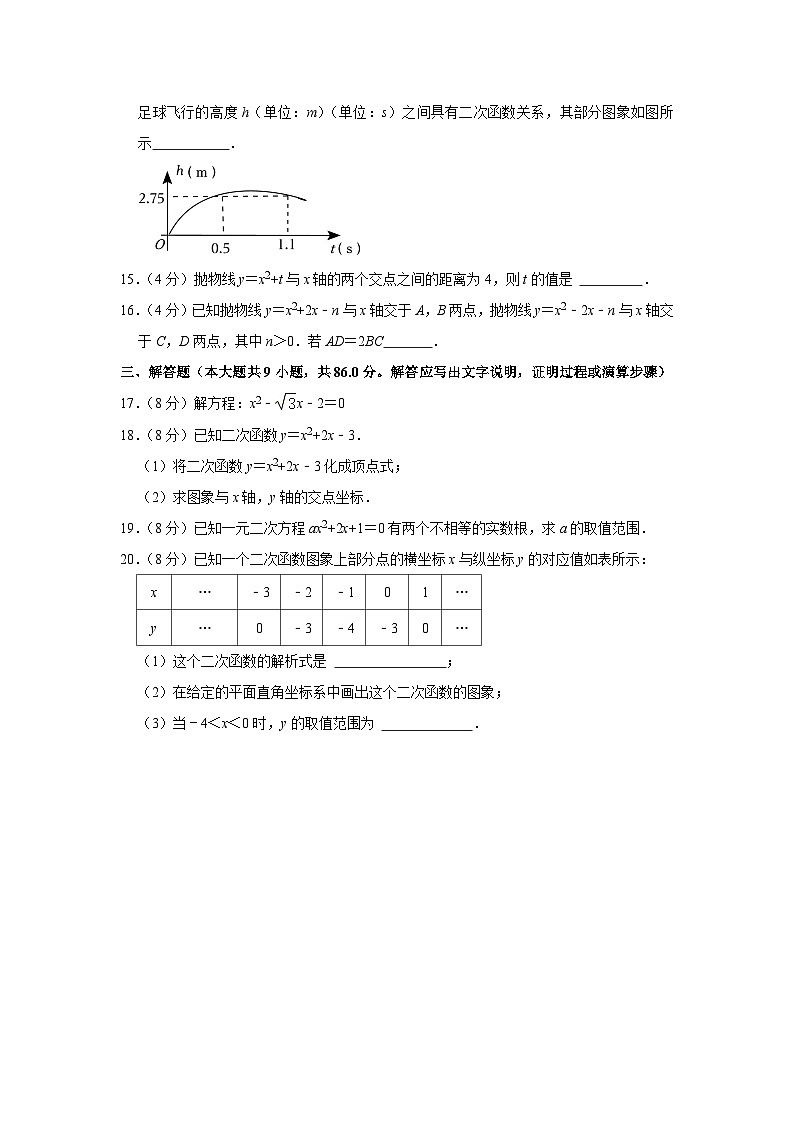 福建省福州市福建省长乐第一中学2023-2024学年九年级上学期入学数学试卷（含答案）03