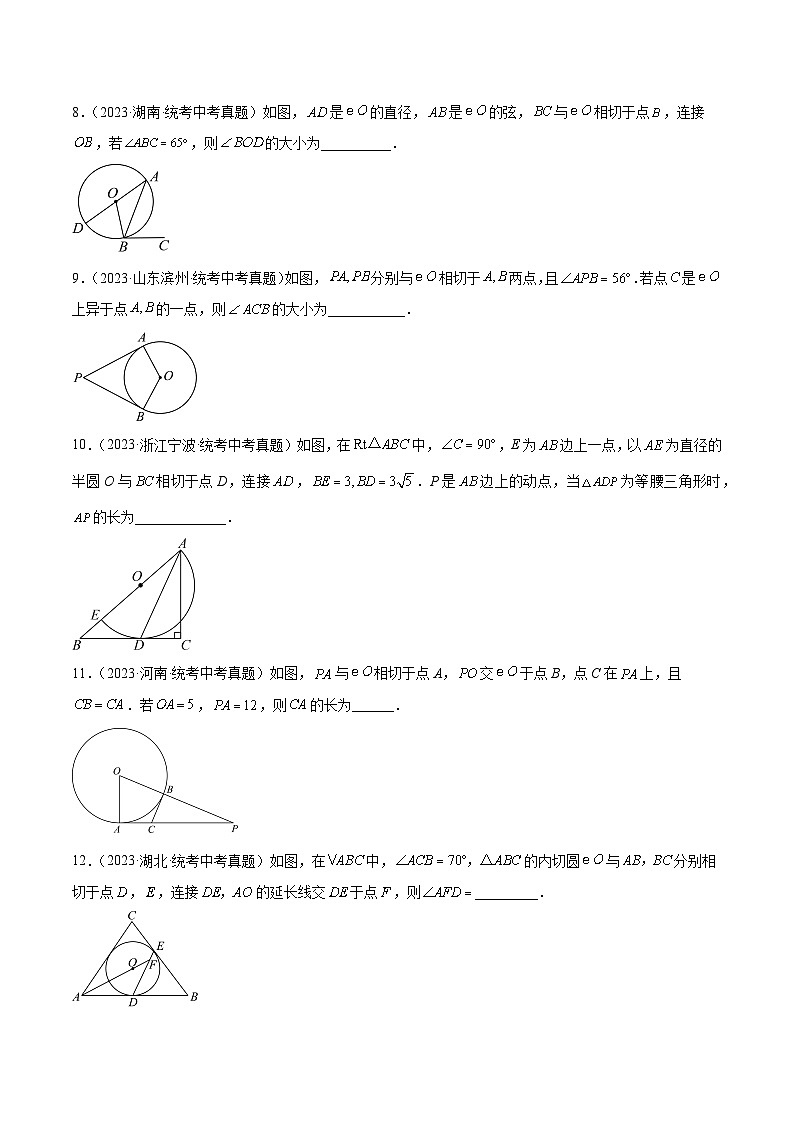 2023-2024年中考专题24 圆的有关位置关系（共45题）（原卷版）第3页