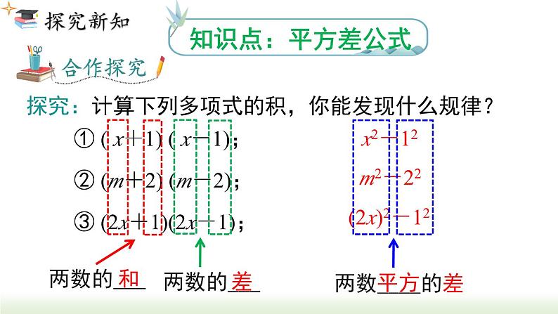 人教版八年级数学上册课件 14.2.1 平方差公式03