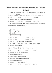 2023-2024学年浙江省嘉兴市平湖市林埭中学九年级（上）开学数学试卷（含解析）