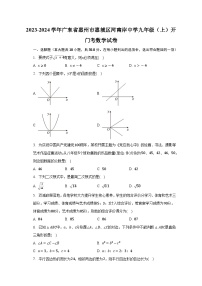 广东省惠州市惠城区河南岸中学2023-2024学年九年级上学期开门考数学试卷（含答案）