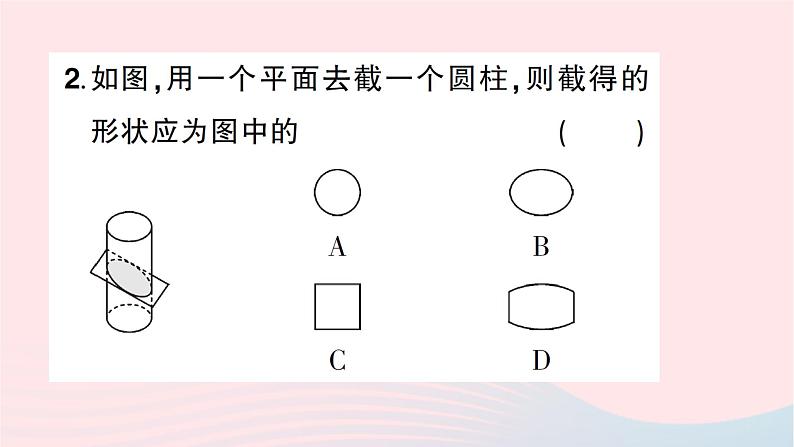 2023七年级数学上册第一章丰富的图形世界3截一个几何体知识点过关练作业课件新版北师大版第4页