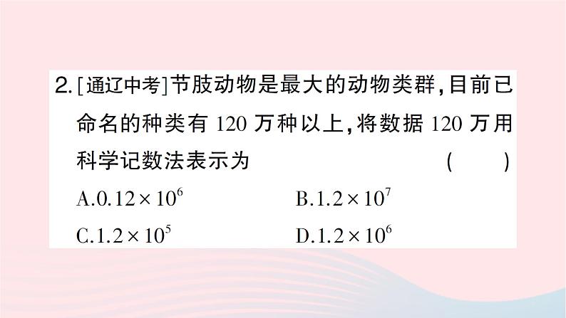 2023七年级数学上册第二章有理数及其运算10科学记数法作业课件新版北师大版03