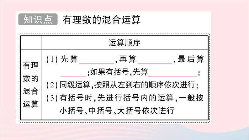 2023七年级数学上册第二章有理数及其运算11有理数的混合运算知识点过关练作业课件新版北师大版第2页