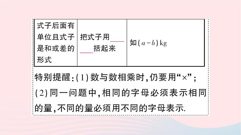 2023七年级数学上册第三章整式及其加减1字母表示数知识点过关练作业课件新版北师大版第4页